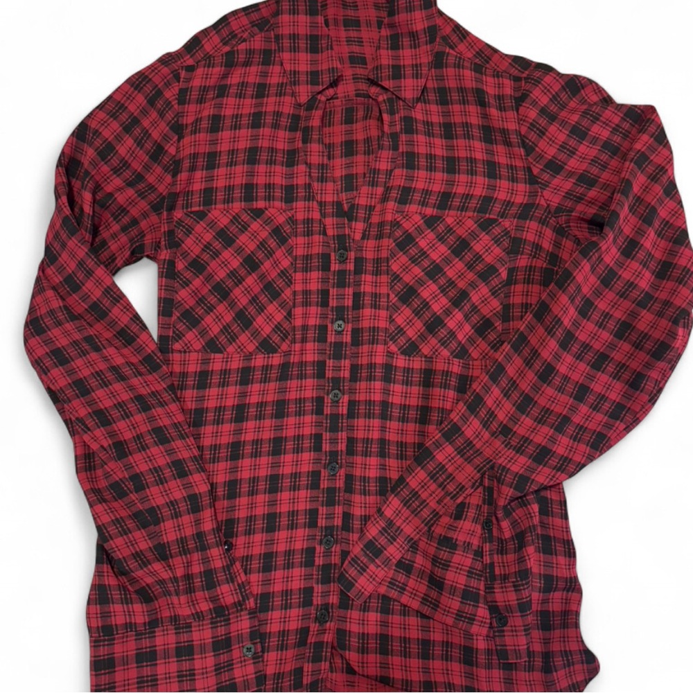Express Portofino Slim Plaid Button-Down Shirt – XS Slim - Picture 5 of 9